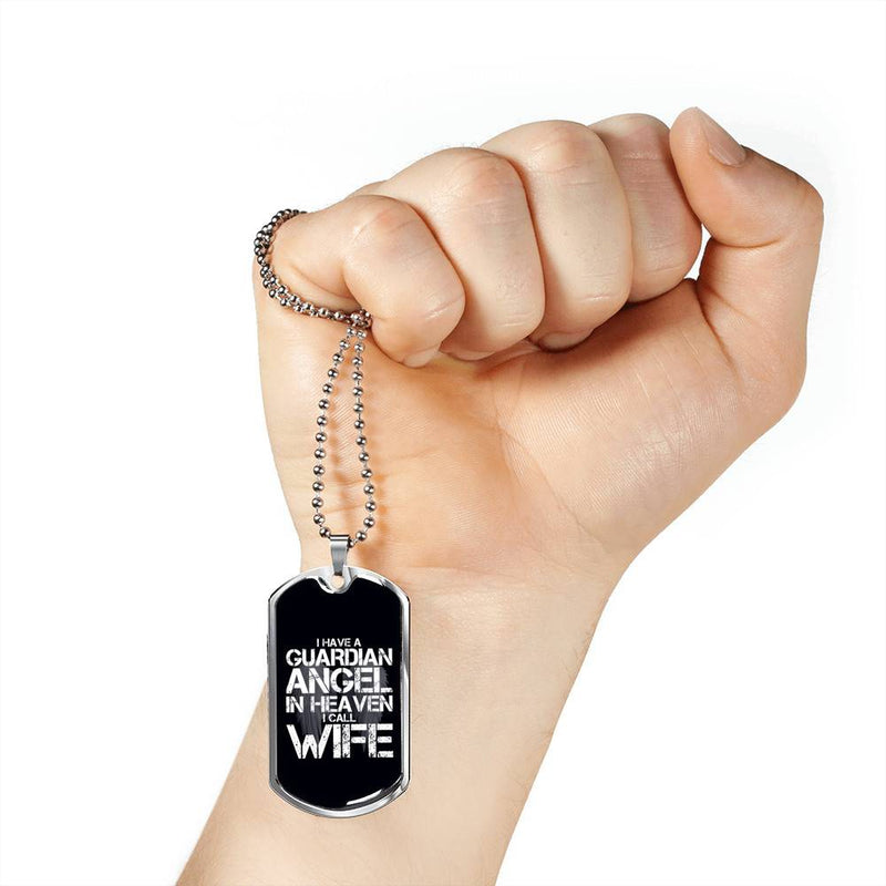Guardian Angel Wife - Stainless Dog Tag