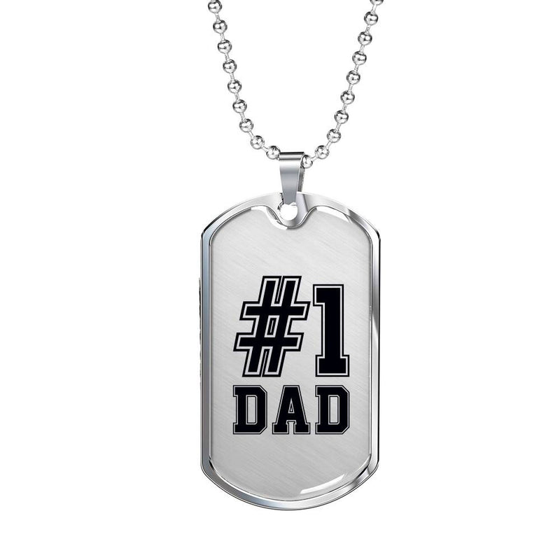 Number 1 Dad - Stainless Dog Tag