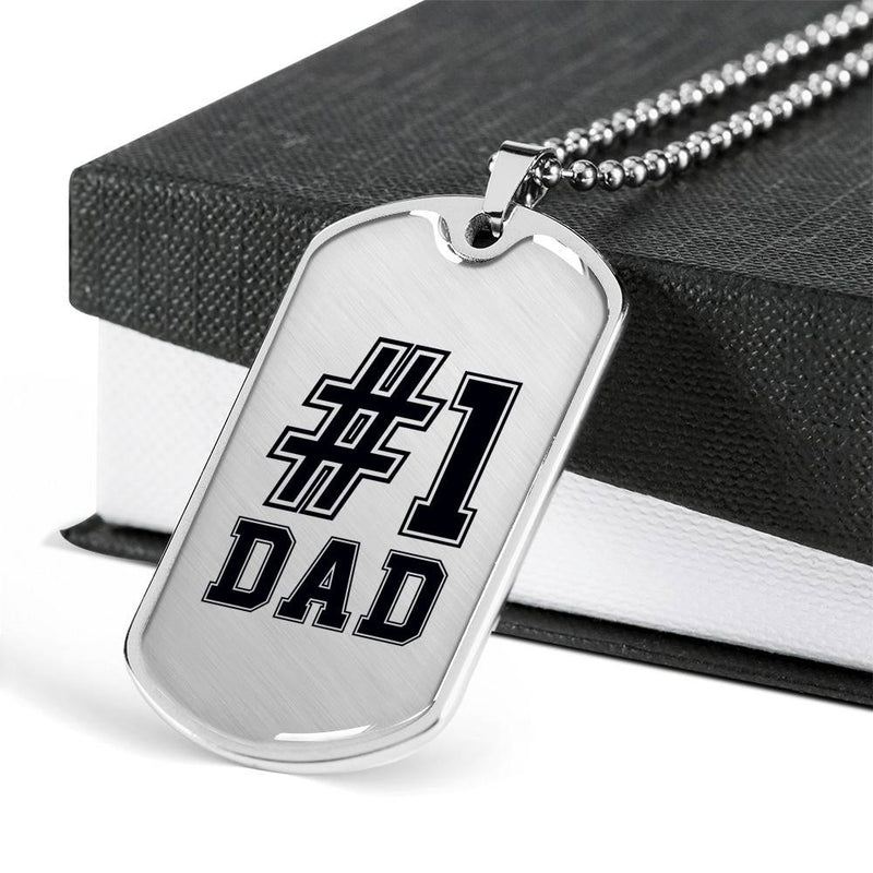 Number 1 Dad - Stainless Dog Tag