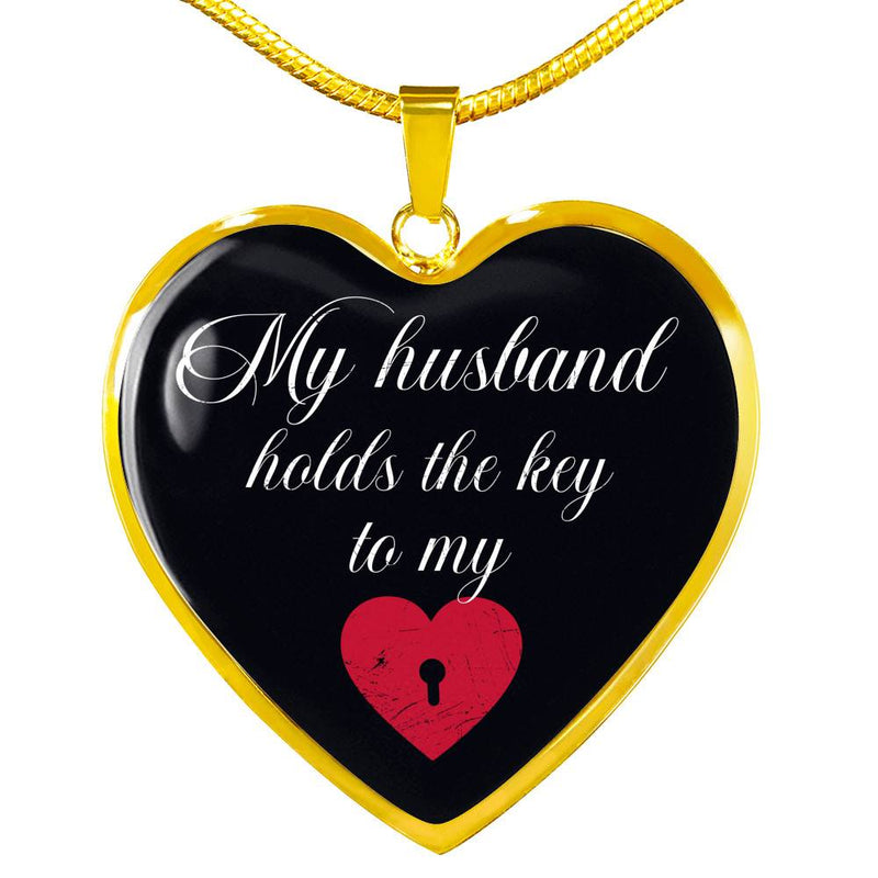 My Husband Holds The Key To My Heart - Gold Heart