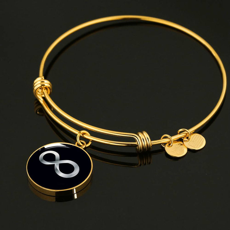 Infinity Symbol Gold Pendant Bangle