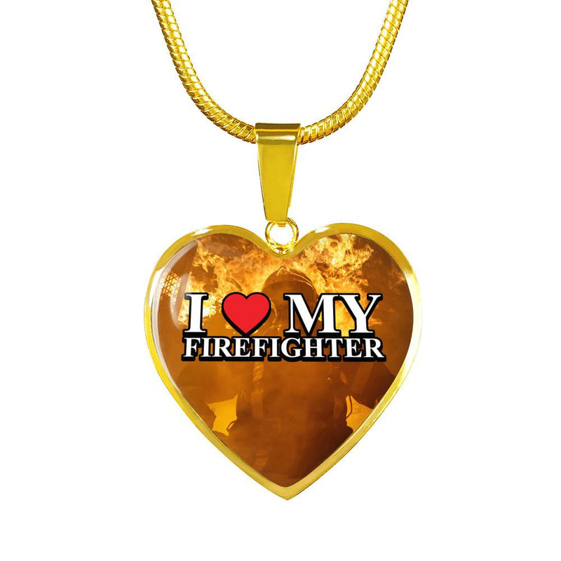 I Love My Firefighter 1 Necklace