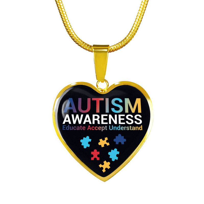 Autism Awareness Gold Necklace