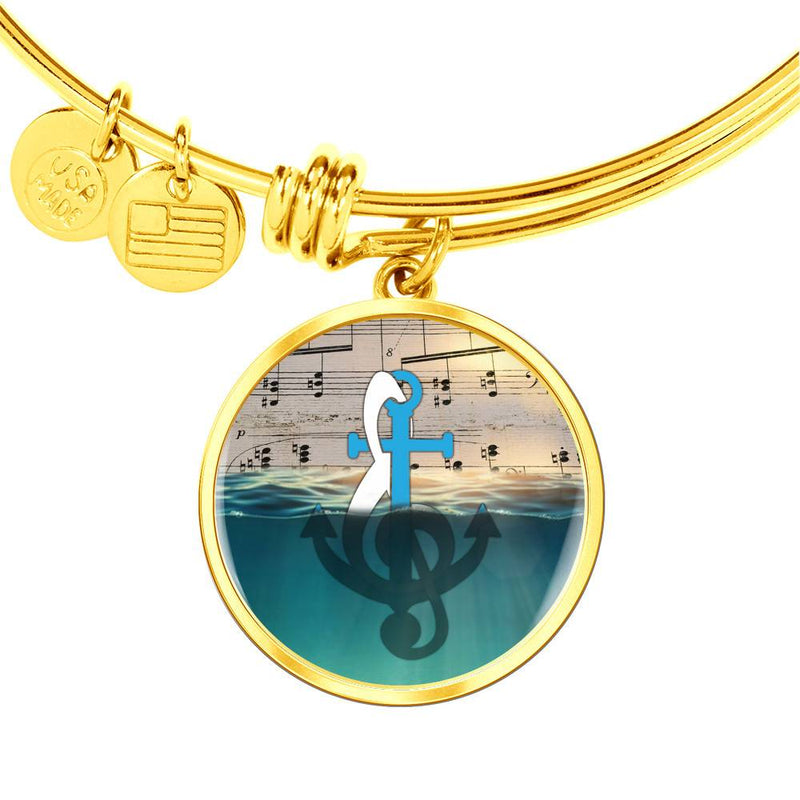 Anchor Wrapped Music Note Bracelet
