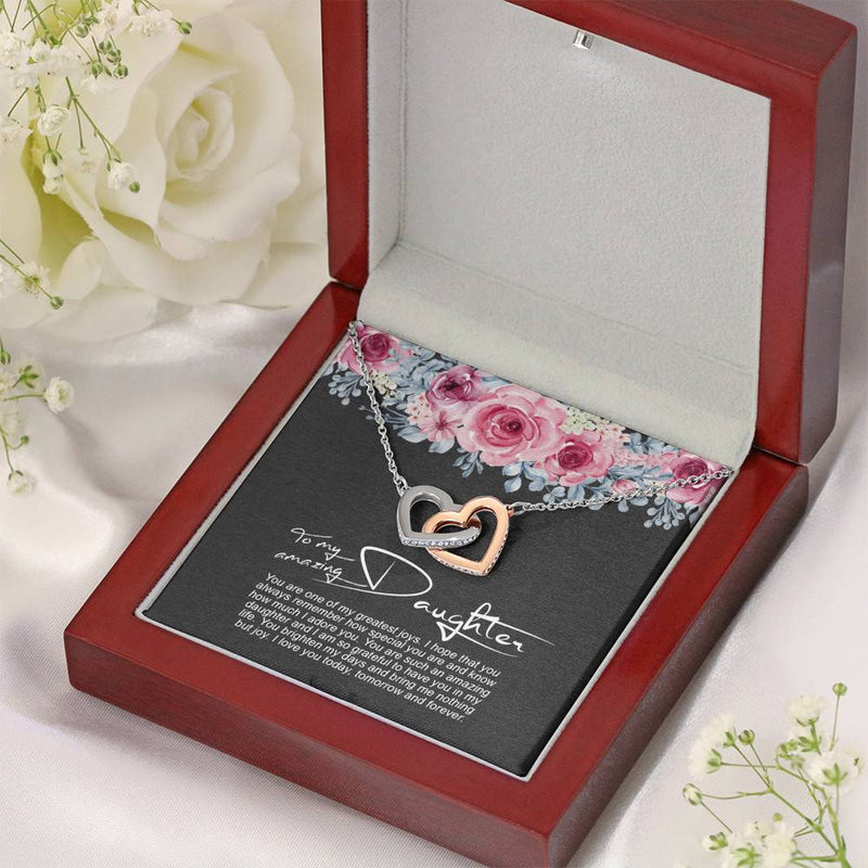 Daughter , Mother  Father , Family , Love Necklace (Mahogny Box)