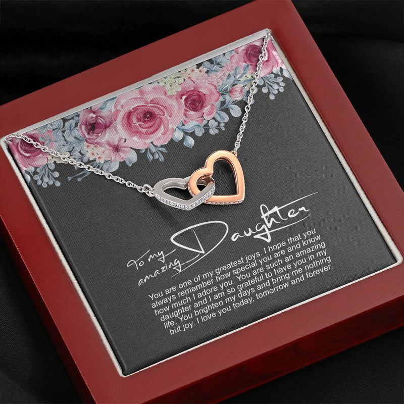 Daughter , Mother  Father , Family , Love Necklace (Mahogny Box)