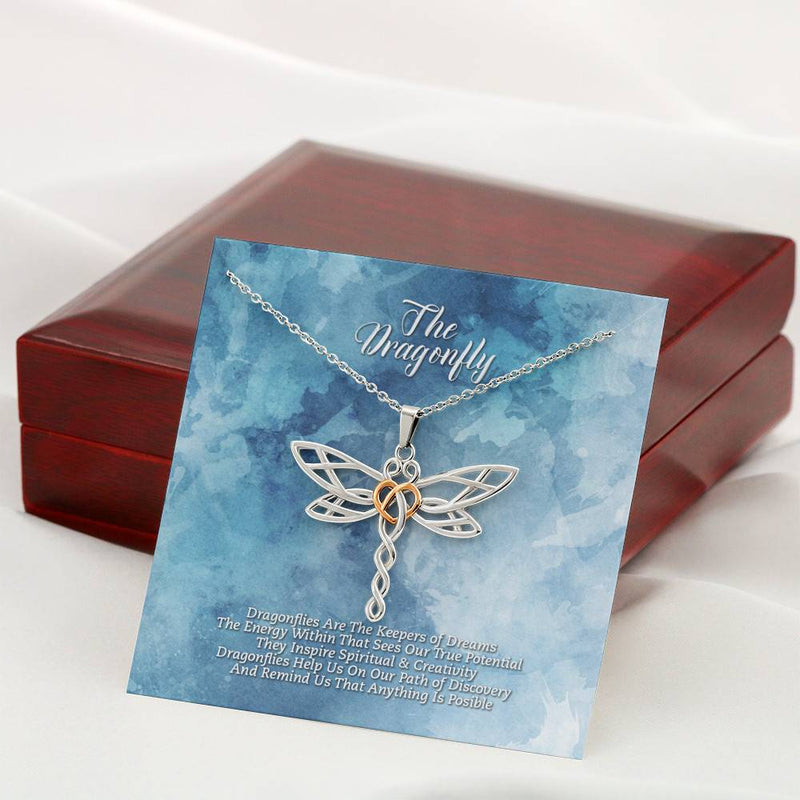 The Dragonfly Necklace (Mahogny Box)