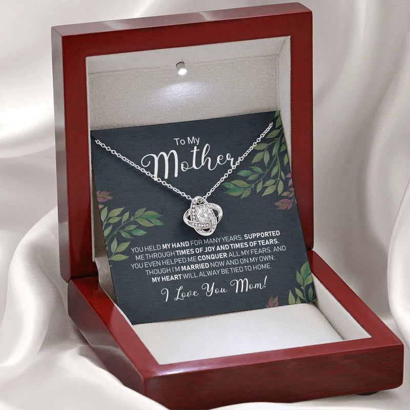 To My Mother, I Love You Mom Necklace (Mahogny Box)