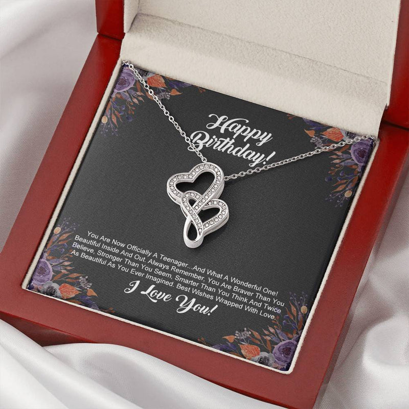 Happy Birthday Officially A Teenager Necklace (Mahogny Box)
