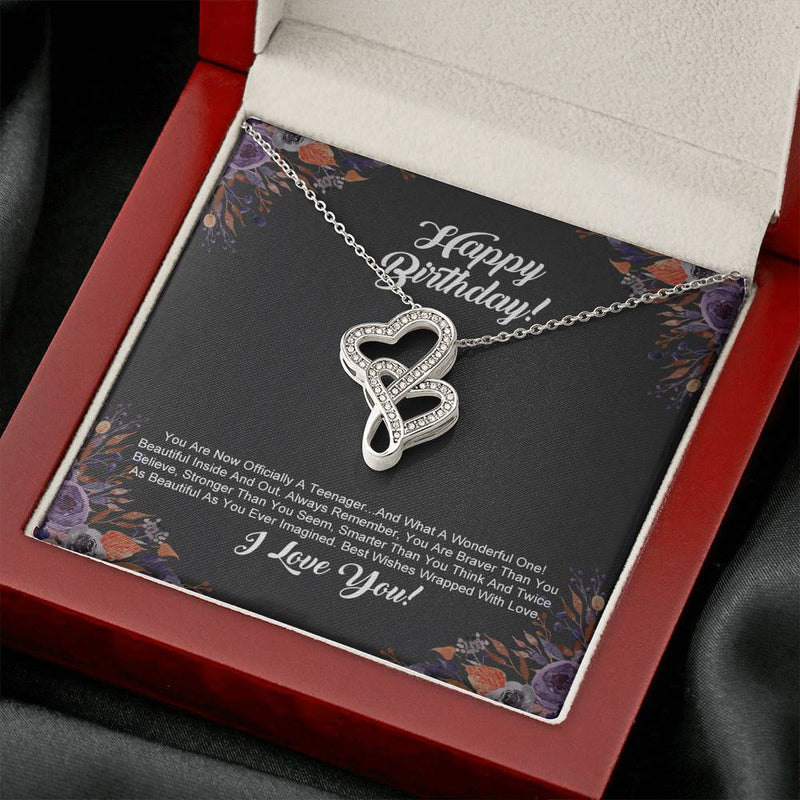 Happy Birthday Officially A Teenager Necklace (Mahogny Box)