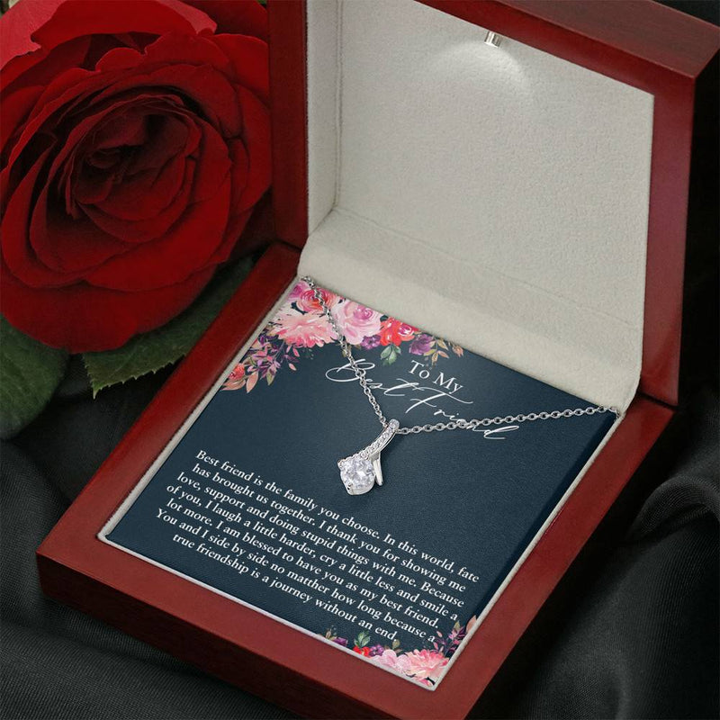 True Friendship is a Journey Without a End Necklace (Mahogny Box)