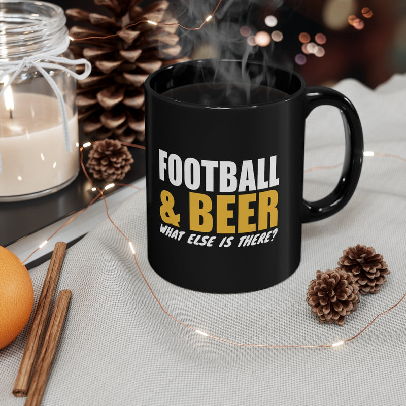Football & Beer 11oz Black Mug