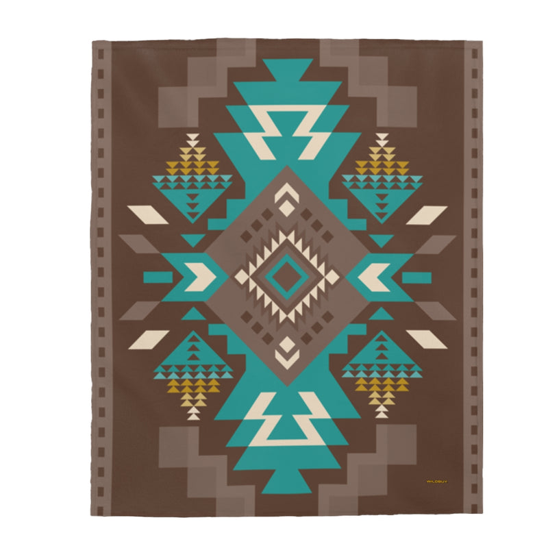 Boho Aztec Blanket, Velveteen Plush Blanket, Free Shipping, Two Sizes, Throw Blanket, Extra Soft, Boho Chic, Southwest