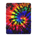 Bright Tie-Dye Blanket, Sherpa Fleece Blanket, Free Shipping, Two Sizes, Throw Blanket, Extra Soft, Free Spirit, Psychedic