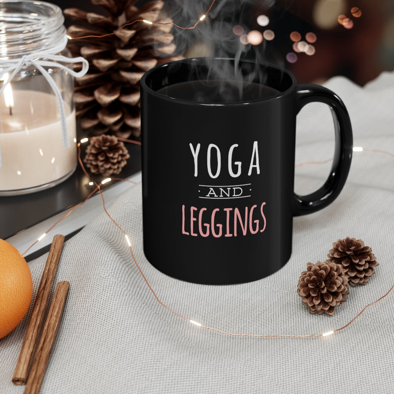 Yoga and Leggings 11oz Black Mug