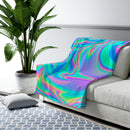 Psychedelic Sherpa Fleece Blanket, Trippy Cosmic Sherpa Blanket, Cute Hypno Blanket, Boho Rave Blanket, Hypnotic Blanket