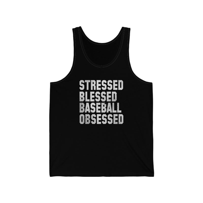 Stressed Blessed Baseball Unisex Jersey Tank