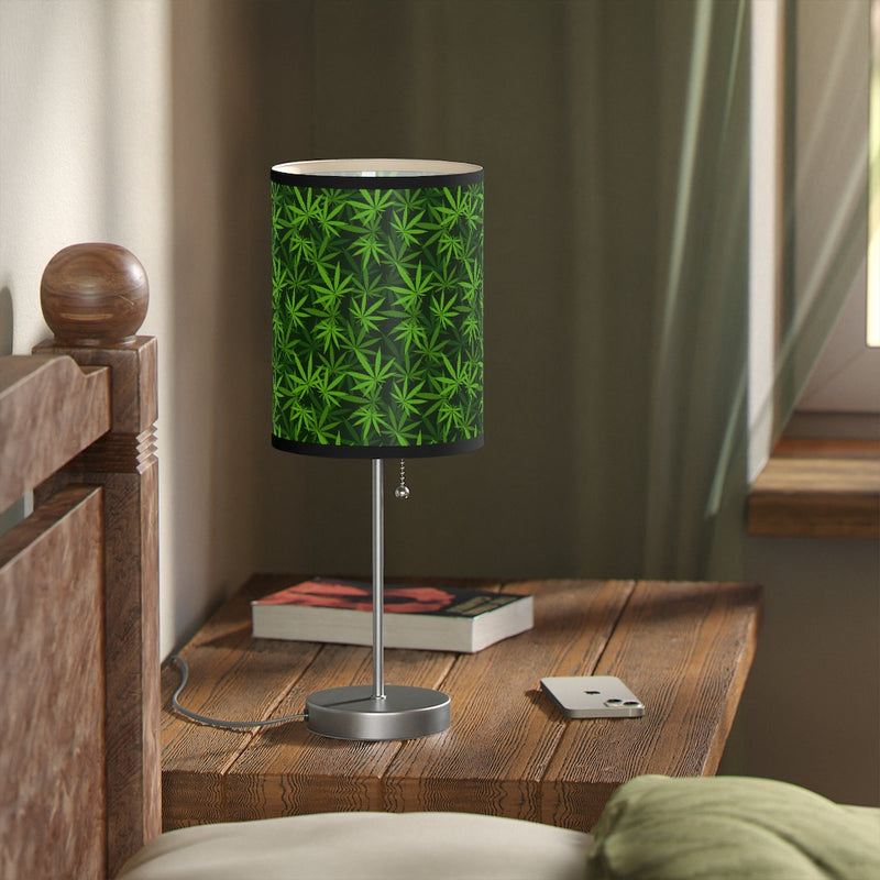 Marijuana Leaves Lamp on a Stand, Night Light, Indoor Table Lamp, Custom Photo Night Light, Bedside Lamp