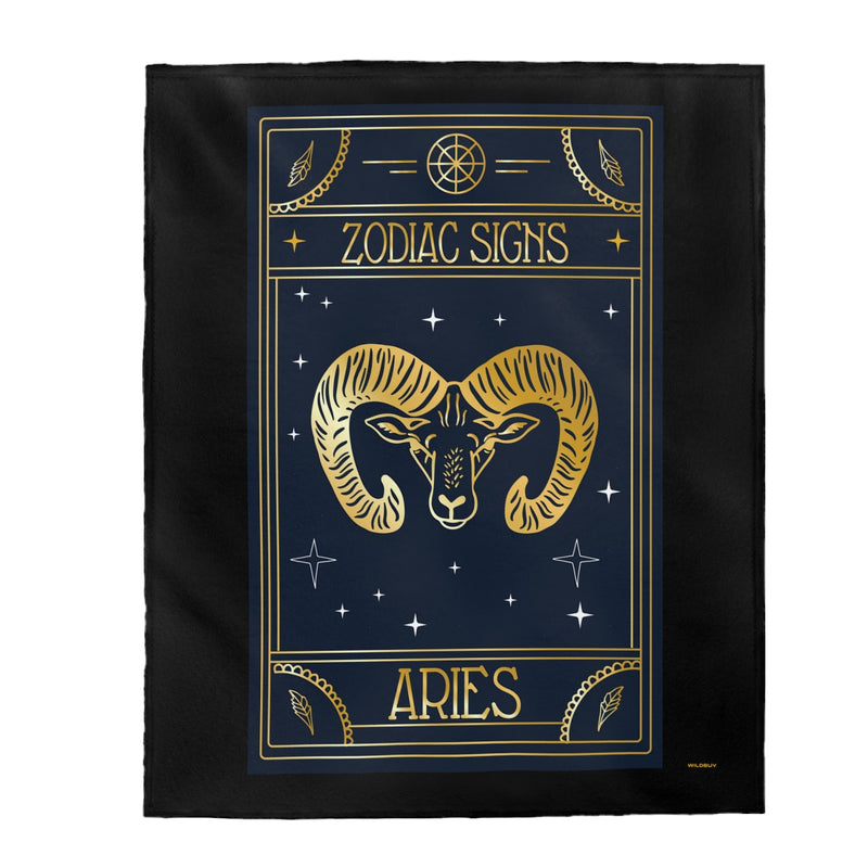 Aries Zodiac Blanket, Velveteen Plush Blanket, Free Shipping, Two Sizes, Throw Blanket, Extra Soft, Custom Photo, Astrology