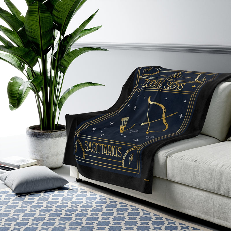 Sagittarius Zodiac Blanket, Velveteen Plush, Free Shipping, Two Sizes, Throw Blanket, Extra Soft, Custom Photo, Astrology