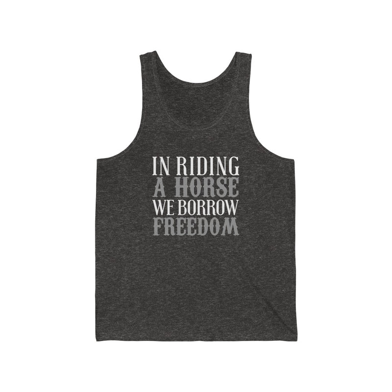 In Riding A Horse Unisex Jersey Tank
