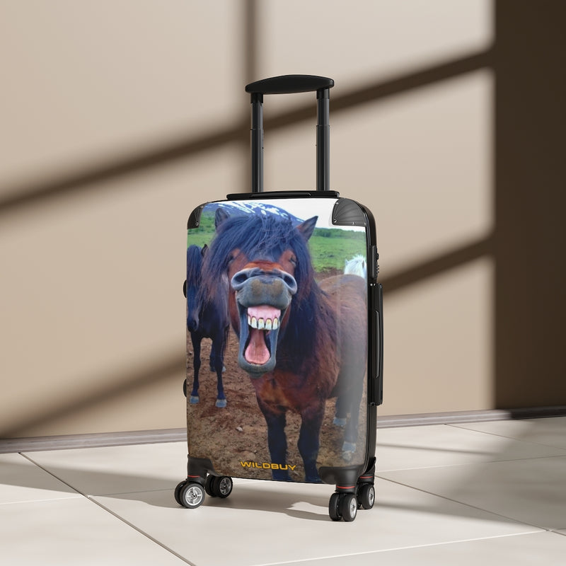 Cackling Horse Carry On Cabin Suitcase, Travel Bag, Free Shipping, Overnight Bag, Custom Photo Suitcase, Rolling Spinner Luggage, Luggage