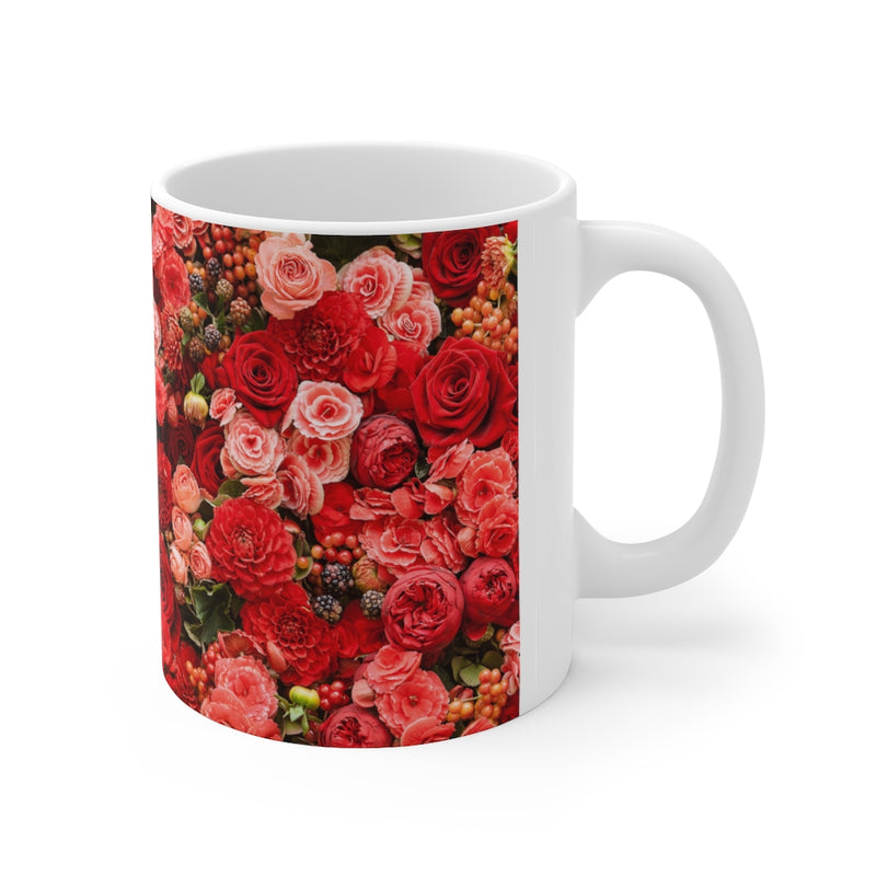 Aromatic Flowers 11oz White Mug