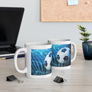 Scoring Goal Soccer 11oz White Mug