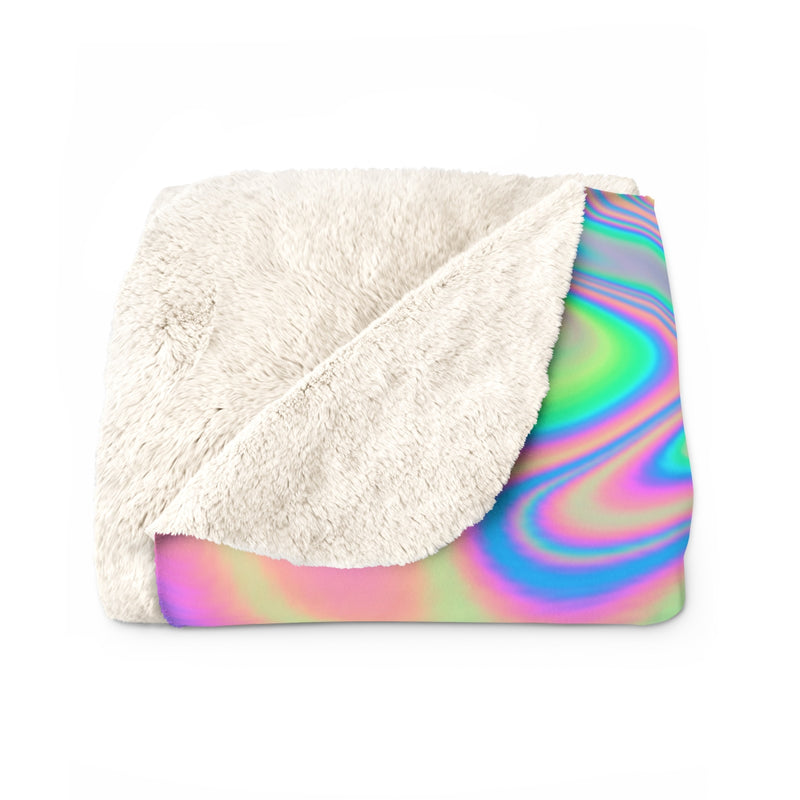 Psychedelic Sherpa Fleece Blanket, Trippy Cosmic Sherpa Blanket, Cute Hypno Blanket, Boho Rave Blanket, Hypnotic Blanket