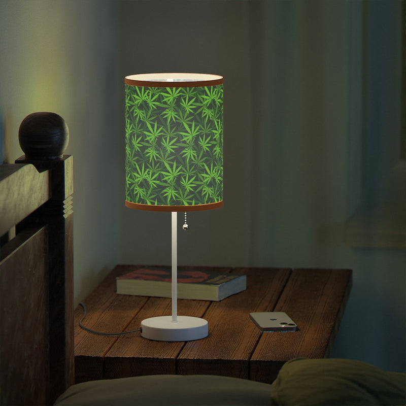 Marijuana Leaves Lamp on a Stand, Night Light, Indoor Table Lamp, Custom Photo Night Light, Bedside Lamp