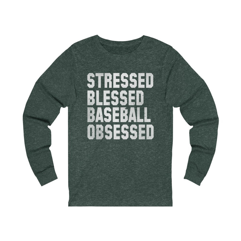 Stressed Blessed Baseball Unisex Jersey Long Sleeve T-shirt