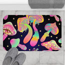 Mushroom Boho Bath Mat, Free Shipping, Powder Room Mat, Bathroom Rug, Rugs, Non Slip, Runner, Shower, 2 Sizes, Psychedelic, Boho Chic