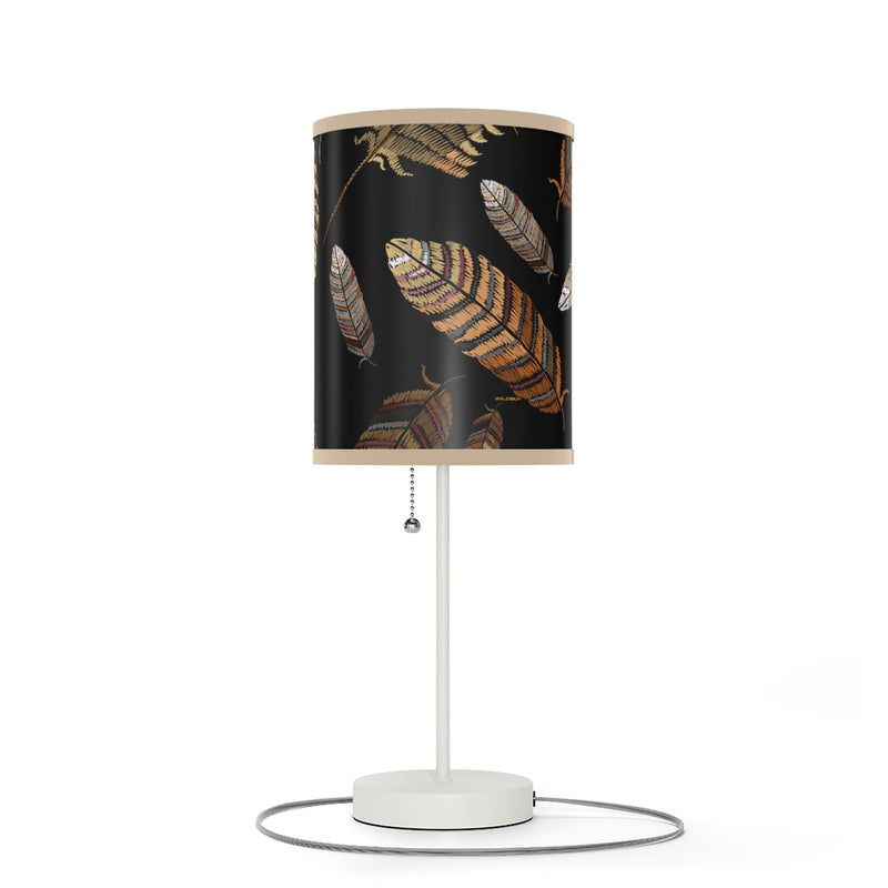 Boho Indian Feathers Night Light, Indoor Table Lamp, Custom Print Lamp, Bedside Lamp, Boho Feathers Lamp, Southwest Lamp