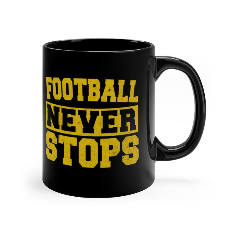 Football Never 11oz Black Mug