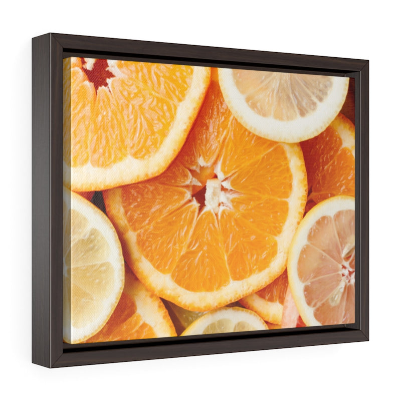 Horizontal Framed Premium Gallery Wrap Canvas; Sweet Oranges