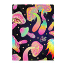 Boho Mushroom Velveteen Plush Blanket, Free Shipping, Two Sizes, Throw Blanket, Extra Soft, Boho Chic, Psychedelic, Free Spirit