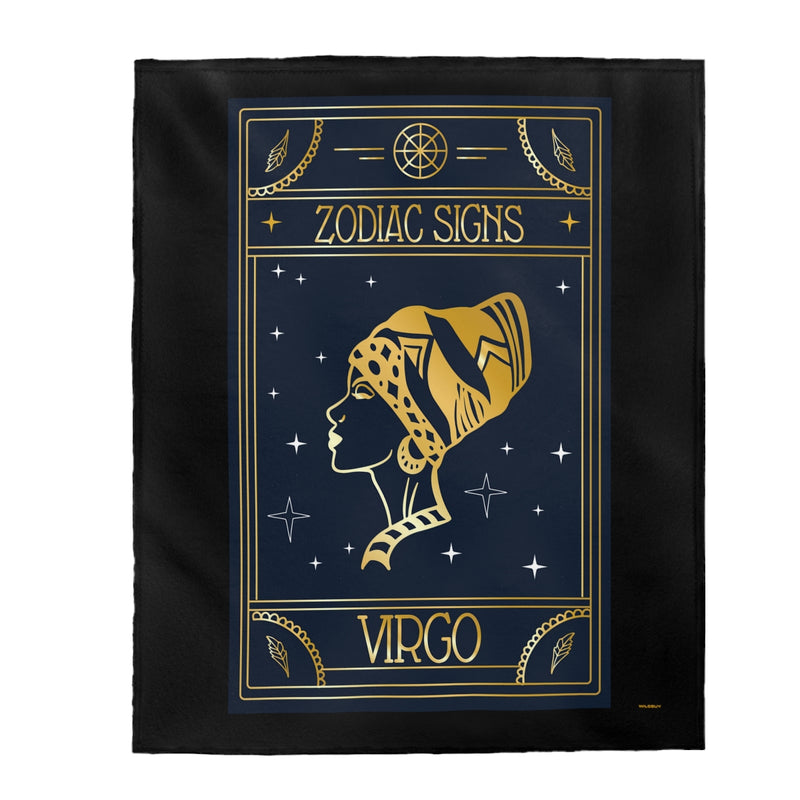 Virgo Zodiac Blanket, Velveteen Plush Blanket, Free Shipping, Two Sizes, Throw Blanket, Extra Soft, Custom Photo, Astrology, Horoscope