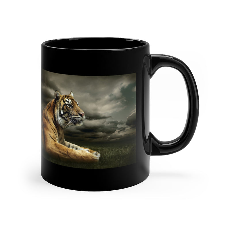 Powerful Tiger 11oz Black Mug