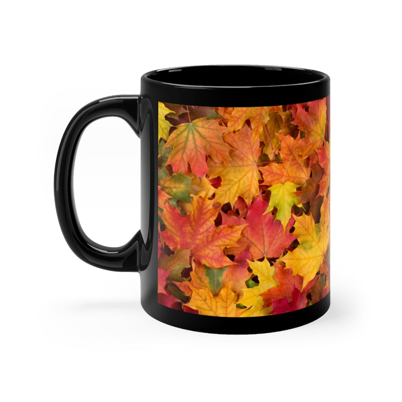 Autumn Leaves 11oz Black Mug