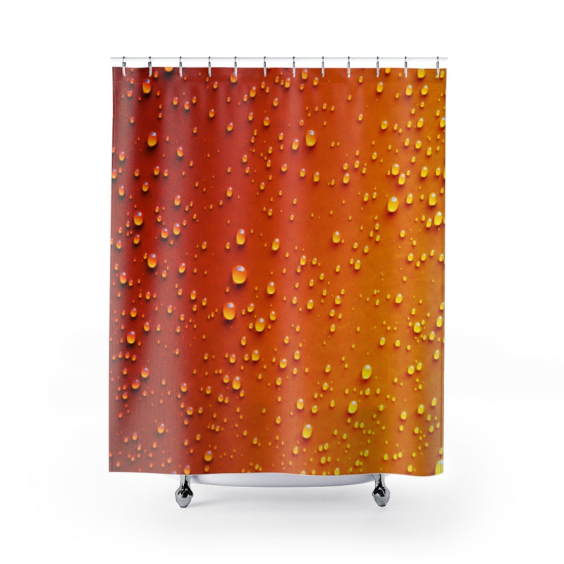 Designer Shower Curtain; Orange Water Beads
