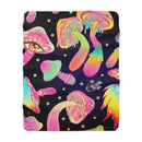 Boho Mushroom Blanket, Sherpa Fleece Blanket, Free Shipping, Two Sizes, Throw Blanket, Extra Soft, Psychedelic, Free Spirit, Hippie
