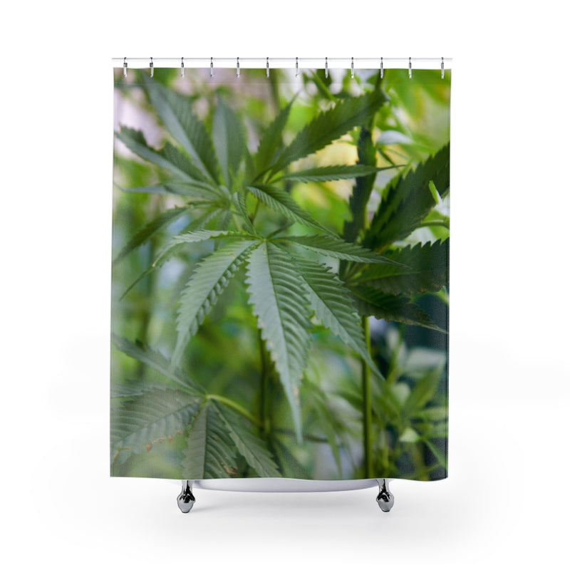 Designer Shower Curtain; Marijuana, Weed