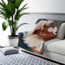 Pony Blanket, Sherpa Fleece Blanket, Free Shipping, Two Sizes, Throw Blanket, Extra Soft, Custom Photo, Very Warm, Horses