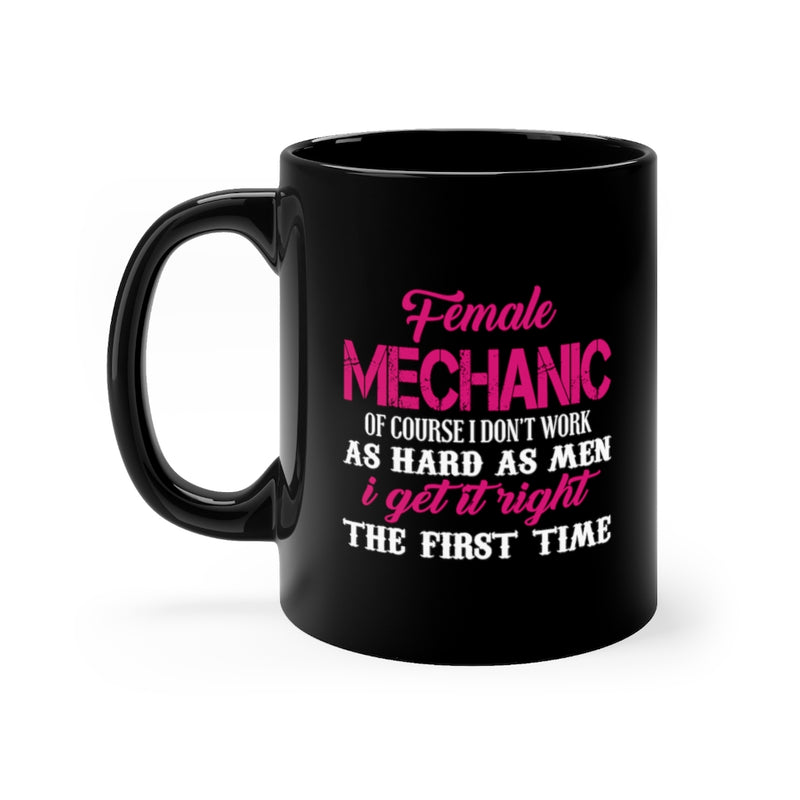 Female Mechanic 11oz Black Mug