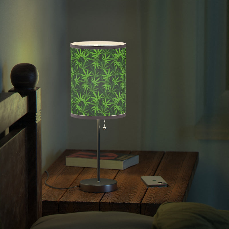 Marijuana Leaves Lamp on a Stand, Night Light, Indoor Table Lamp, Custom Photo Night Light, Bedside Lamp