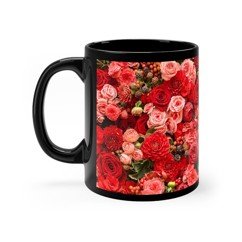Aromatic Flowers 11oz Black Mug