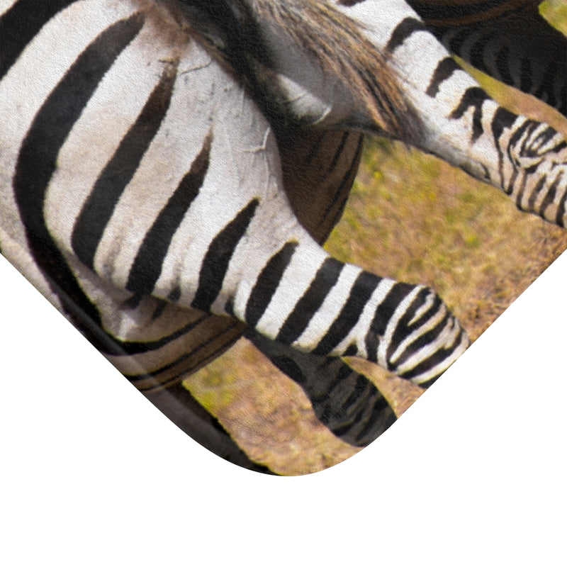 Designer Bath Mat; Zebra Asses