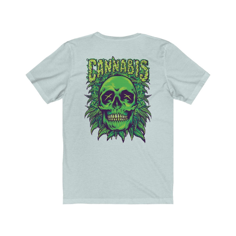 Weed Skull Unisex (Printed Front & Back) Jersey Short Sleeve Tee