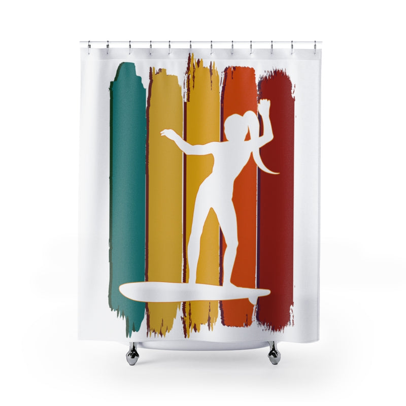 Designer Shower Curtains; Surfer Girl