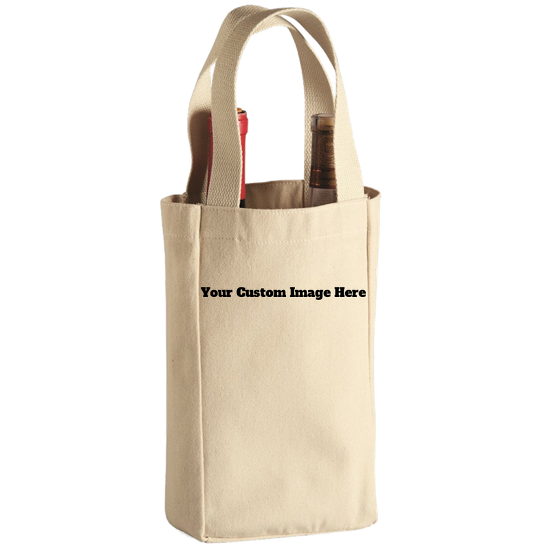 Tote Bag - 2 Wine Bottle - Customize With Your Image And/Or Text